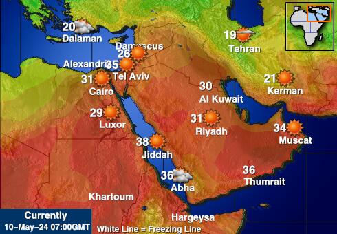 Afghanistan Weer temperatuur kaart 