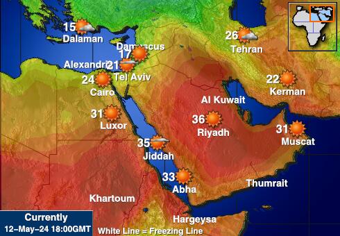 Afganistan Temperatura Mapa pogody 