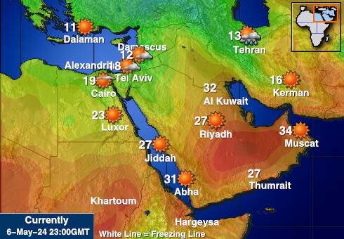 Afganistan Mapa teplôt počasia 