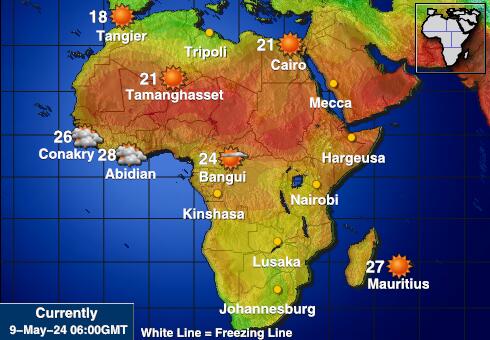 Afrika Wetter Temperaturkarte 