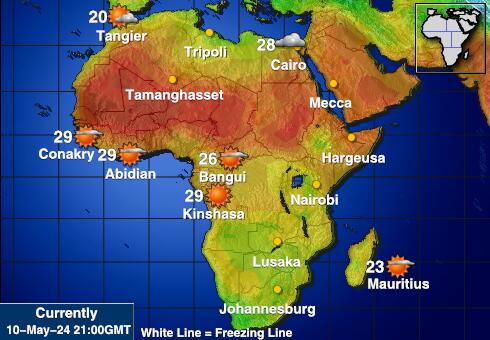 Afryka Temperatura Mapa pogody 