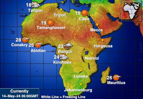 Aafrika Ilm temperatuur kaart 