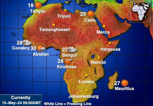 Африка Температурна карта за времето 