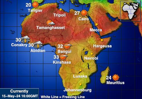 Afrika Vädertemperaturkarta 