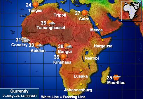 Afrikka Sää lämpötila kartta 