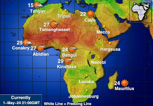 Afrika Peta Suhu Cuaca 