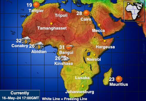Африка Карта погоды Температура 