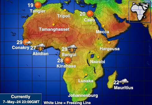 Afrika Weer temperatuur kaart 