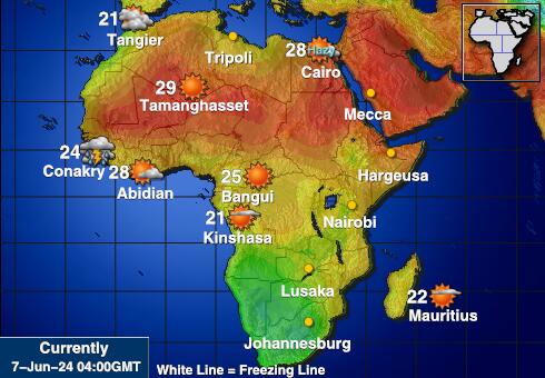 Afrika Peta Suhu Cuaca 