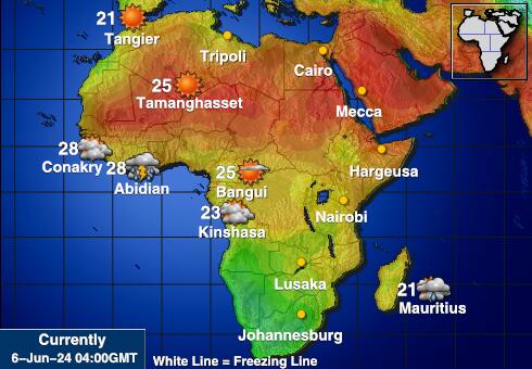 アフリカ 天気温度マップ 