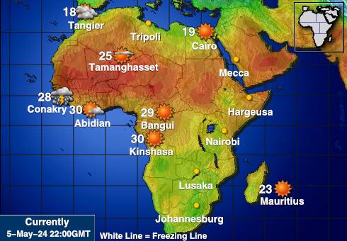 África Mapa temperatura Tempo 