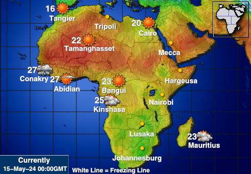 Āfrika Laika temperatūra karte 