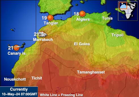 الجزائر موسم درجہ حرارت کا نقشہ 