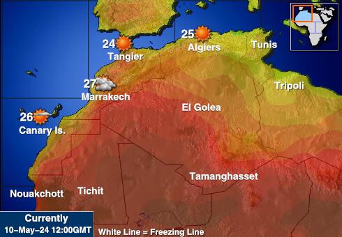 Algieria Temperatura Mapa pogody 