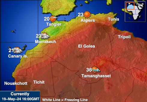 Алжир Карта погоды Температура 