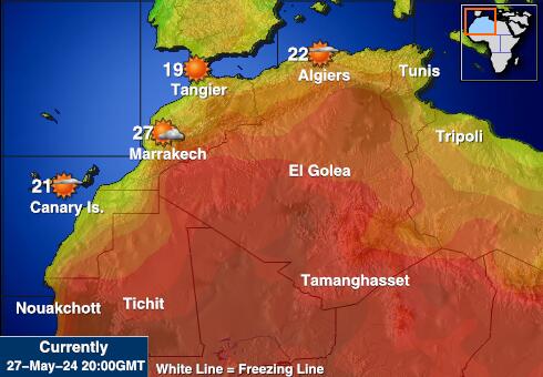 Alžeeria Ilm temperatuur kaart 