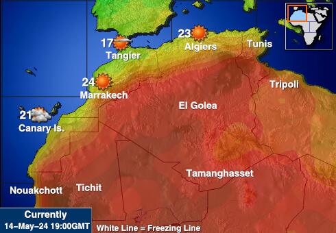 Algeria Mapa temperatura Tempo 