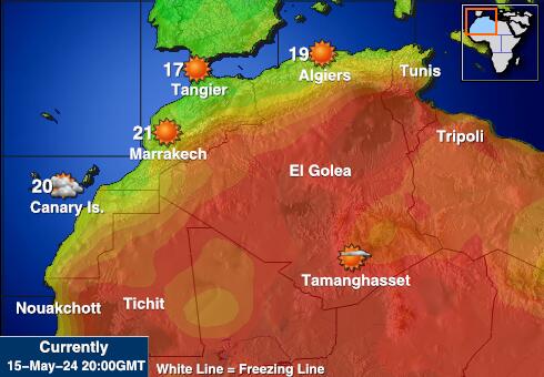 Algéria Időjárás hőmérséklet térképen 