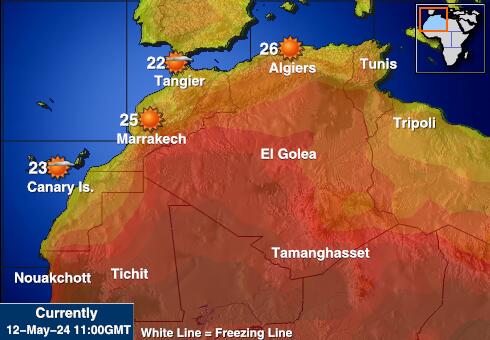 Algeria Peta suhu cuaca 
