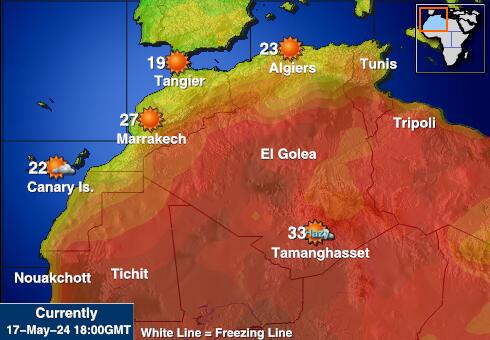 Argelia Mapa de temperatura Tiempo 