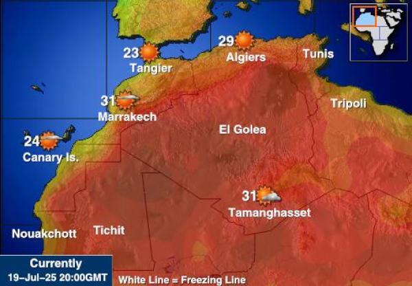 Algeria Peta suhu cuaca