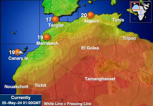 الجزائر خريطة درجة حرارة الطقس 