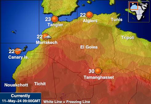 Алжир Температурна карта за времето 