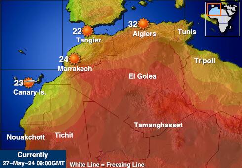 Cezayir Hava sıcaklığı haritası 