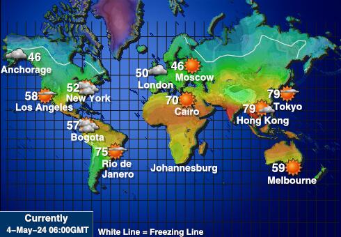 Americká Samoa Mapa počasí teplota 