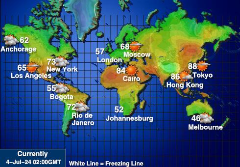 American Samoa Bản đồ nhiệt độ thời tiết 