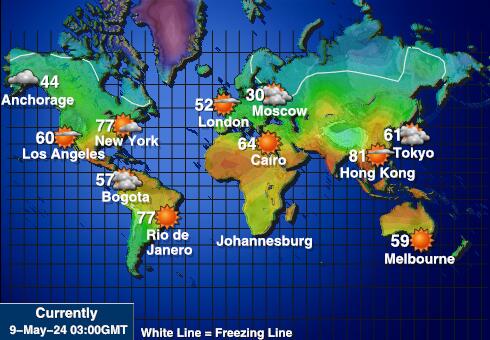 Америчка Самоа Временска прогноза, Температура, Карта 