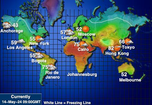 Американское Самоа Карта погоды Температура 