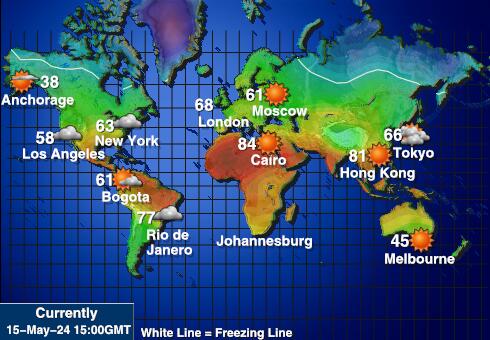 Ameerika Samoa Ilm temperatuur kaart 