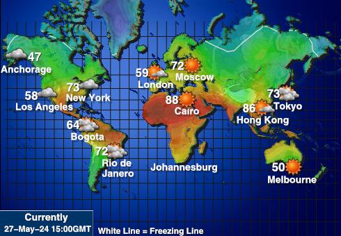 American Samoa Peta suhu cuaca 