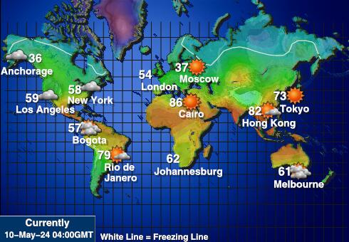 Americká Samoa Mapa počasí teplota 
