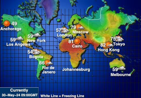 Američka Samoa Vremenska prognoza, Temperatura, karta 