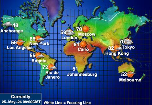 Ameerika Samoa Ilm temperatuur kaart 