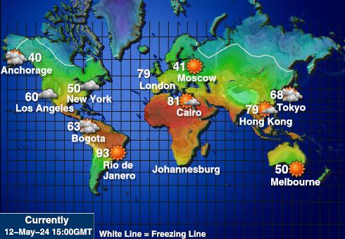 Amerikan Samoa Sää lämpötila kartta 