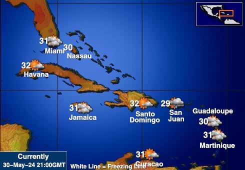 Anguilla Bản đồ nhiệt độ thời tiết 