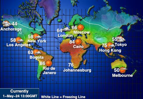 Antarktika Vremenska prognoza, Temperatura, karta 