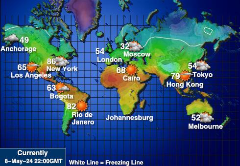Antarctica Mapa temperatura Tempo 