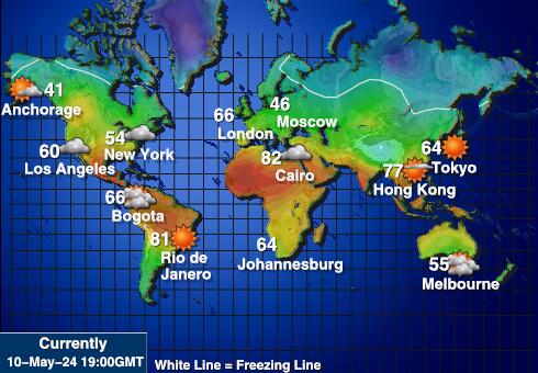 Nam Cực Bản đồ nhiệt độ thời tiết 