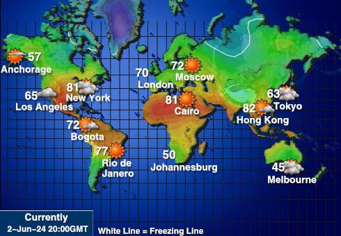 Etelämanner Sää lämpötila kartta 