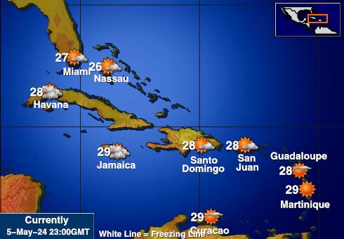 Antigua dan Barbuda Peta Suhu Cuaca 