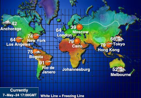 आर्कटिक मौसम का तापमान मानचित्र 