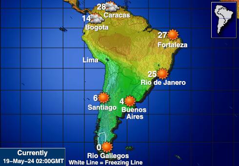 Argentina Vremenska prognoza, Temperatura, karta 