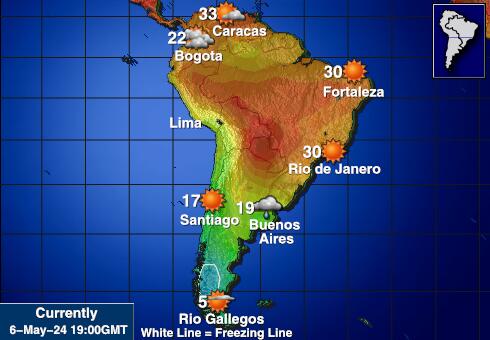 Argentina Peta Suhu Cuaca 