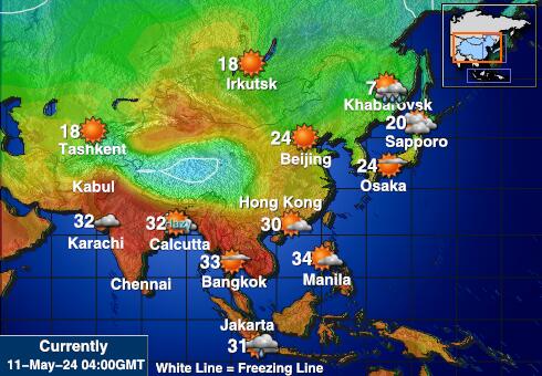 آرمینیا موسم درجہ حرارت کا نقشہ 