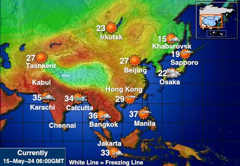 Islas Ashmore y Cartier Mapa de temperatura Tiempo 