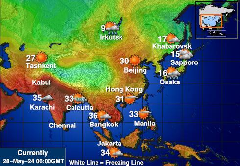 Ashmore és Cartier-szigetek Időjárás hőmérséklet térképen 